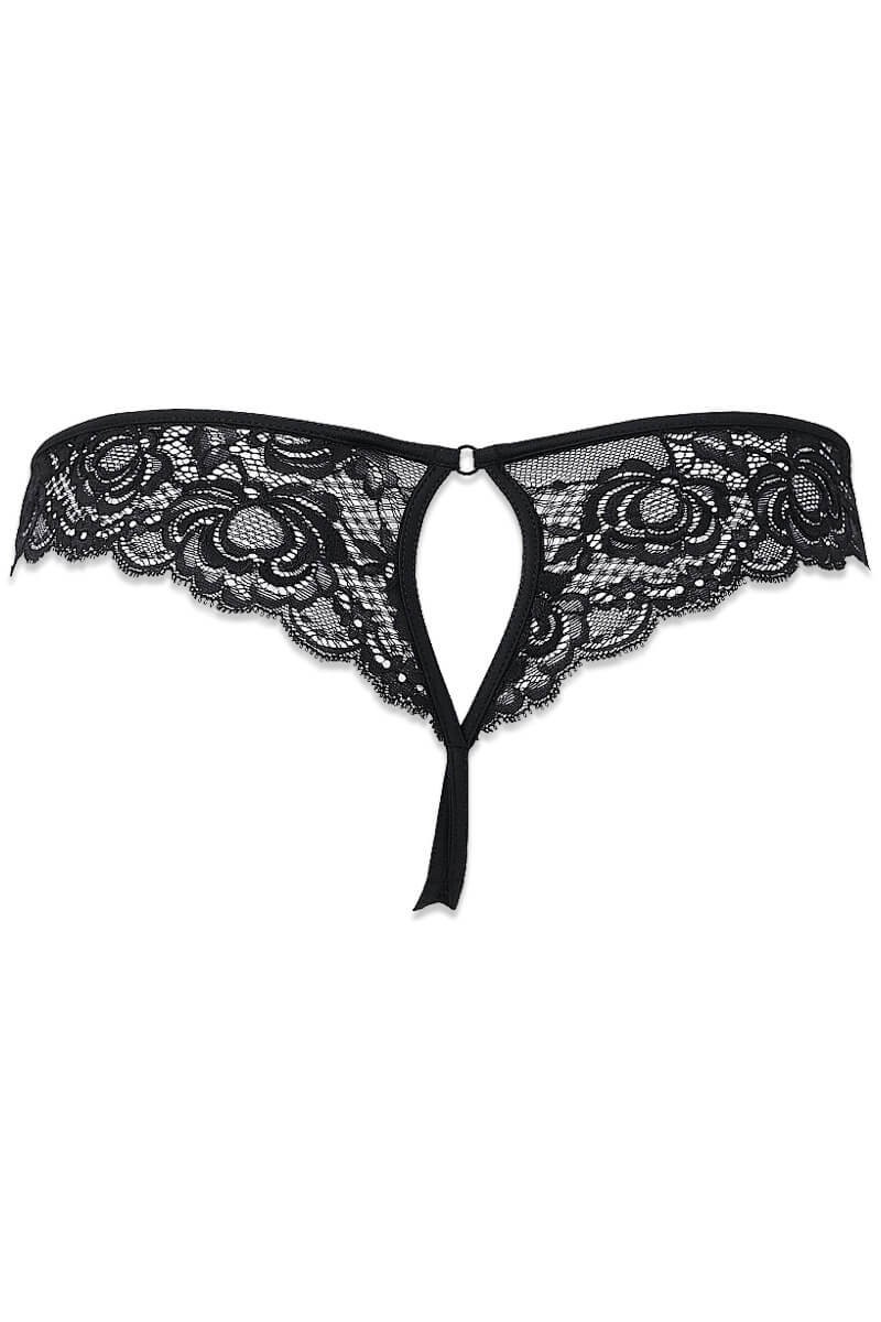 Tanga ouvert à strass bleu IDYLLE