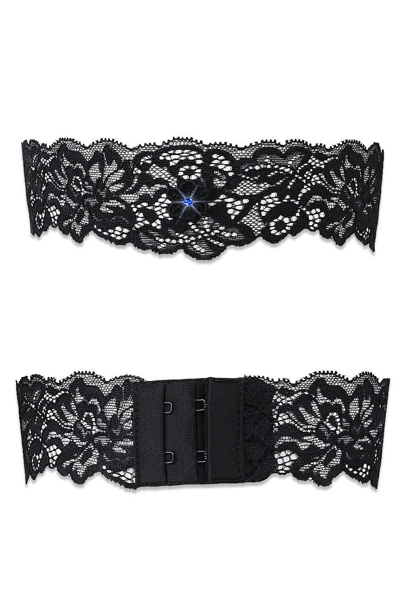 Jarretière à strass bleu IDYLLE