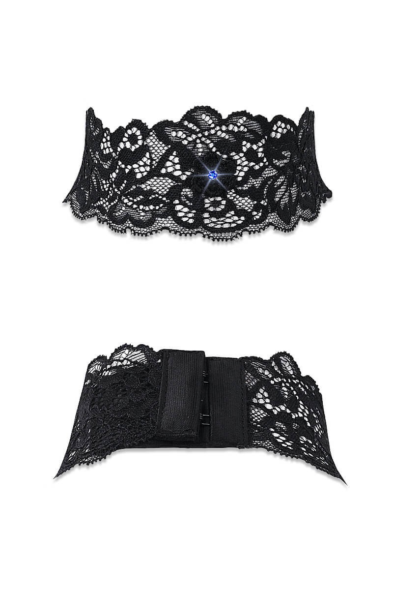 Collier ras de cou à strass bleu IDYLLE