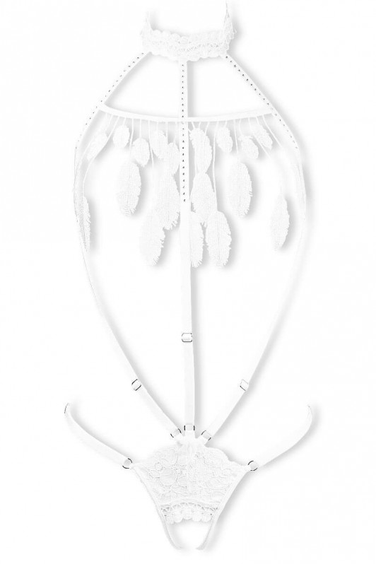 White Cachou adjustable straps body by Luxxa Lingerie