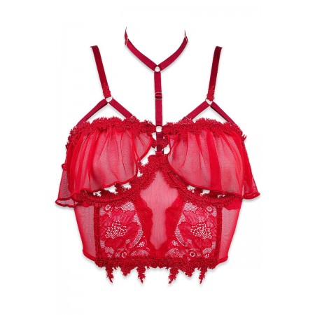 Ensemble bustier sexy et volants transparents Élixir par Luxxa Lingerie