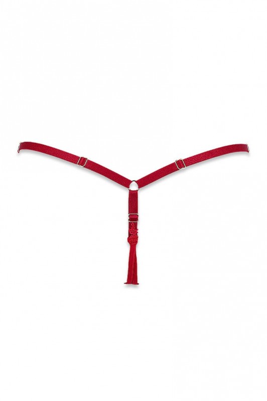 String nu transparent rouge Élixir par Luxxa Lingerie