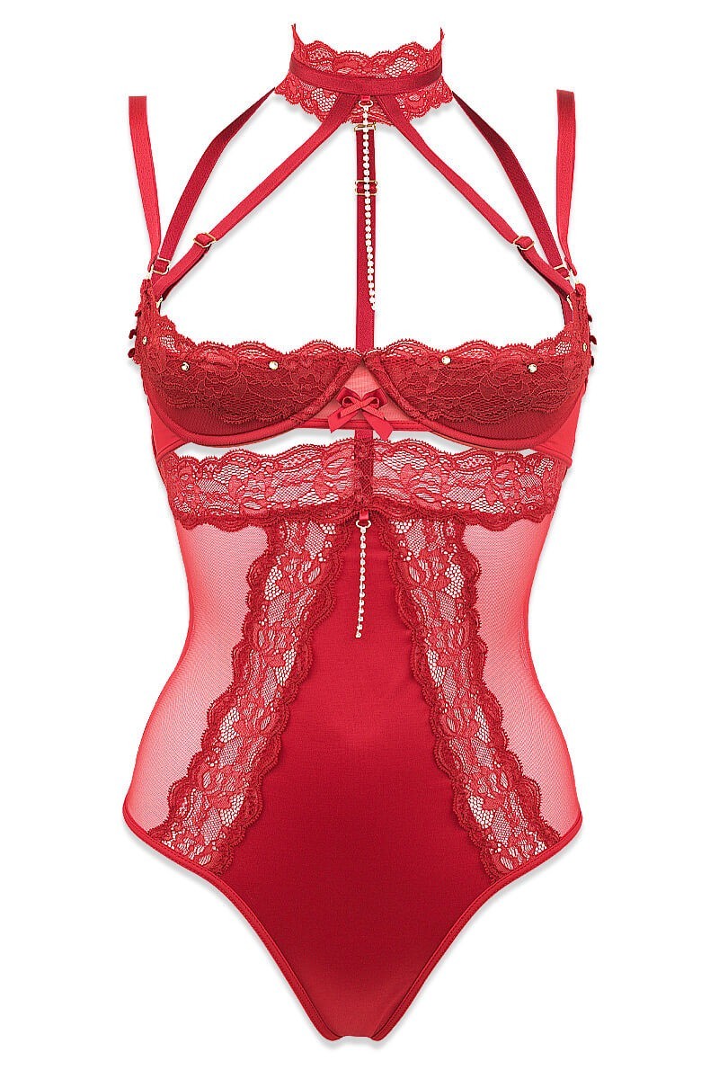 Harness halfcup bodysuit KÉPI - Luxxa Lingerie