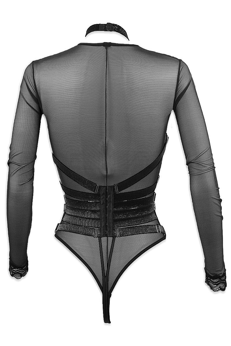 Bodysuit harness and tulle JEUX INTERDITS : Adjustable lingerie - Luxxa Lingerie
