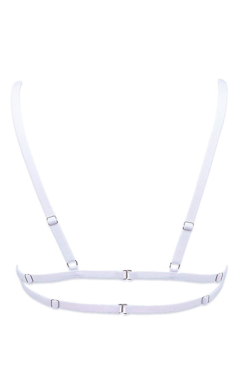 Soutien-gorge blanc nu à strass - Irisée par Luxxa Lingerie