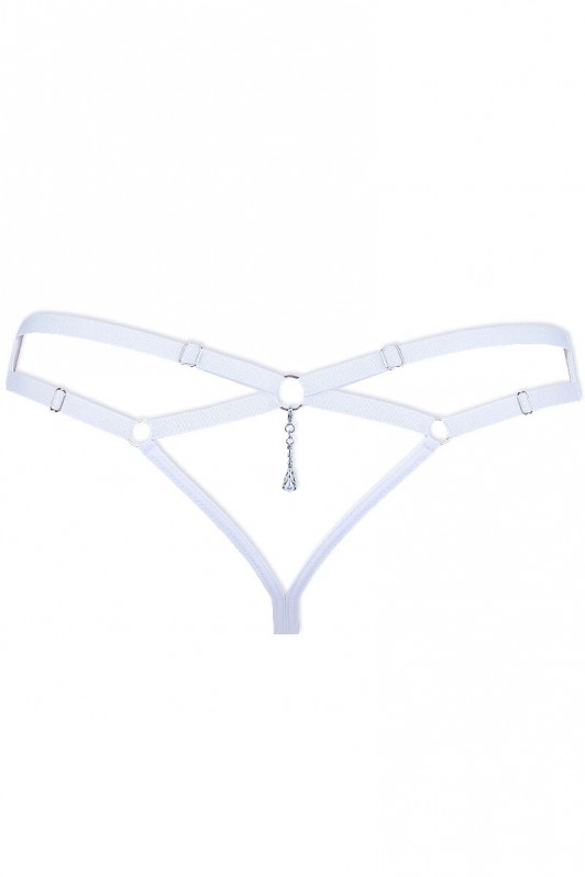 Tanga ouvert dos en bretelles croisées en lurex - Irisée par Luxxa Lingerie