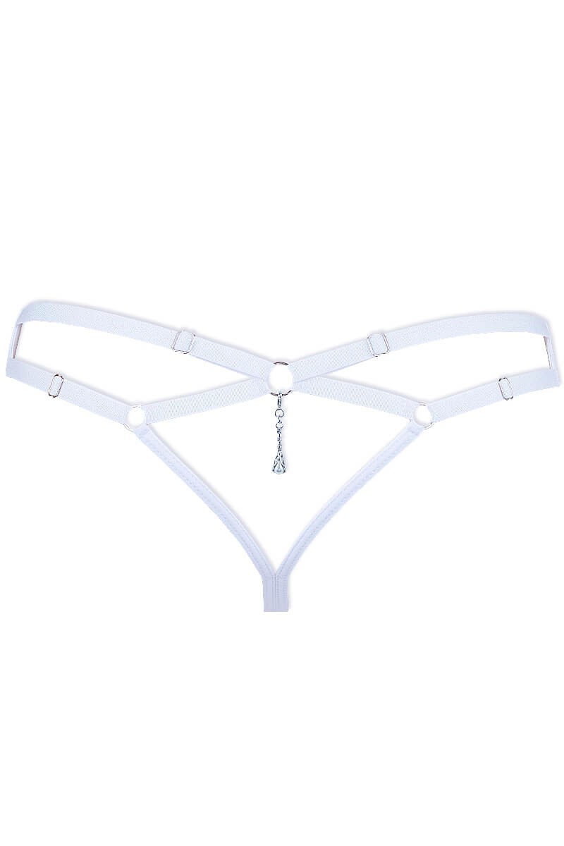 Tanga ouvert dos en bretelles croisées en lurex - Irisée par Luxxa Lingerie