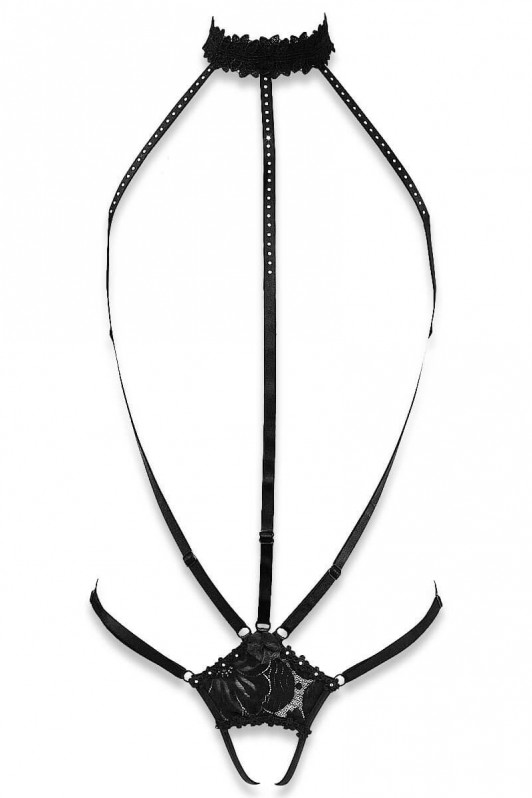 Cachou black sexy open body by Luxxa Lingerie