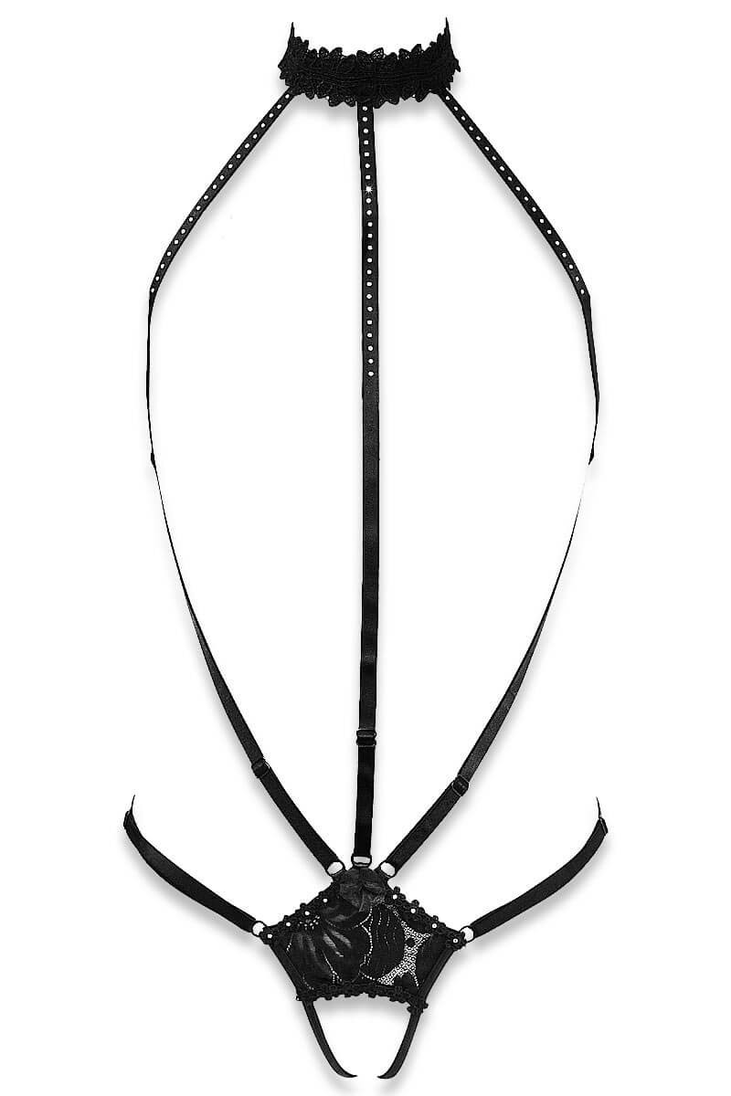 Body sexy ouvert Cachou noir par Luxxa Lingerie