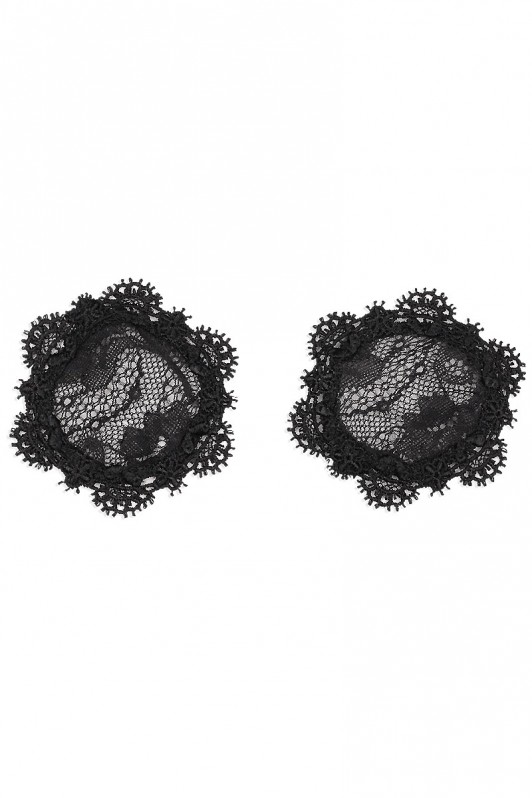 Caches tétons haut de gamme Cachou noir par Luxxa Lingerie