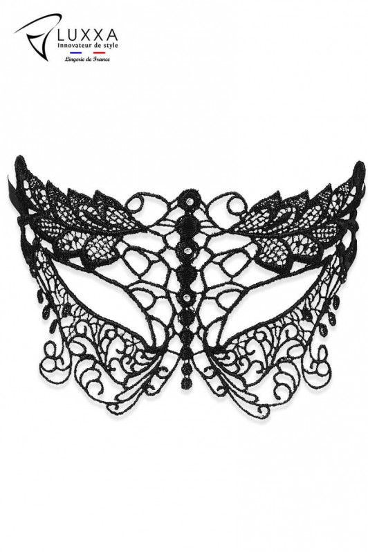 Masque en guipure noir et blanc