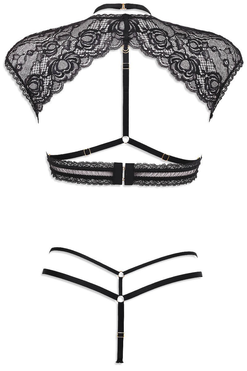 Détails du body Luxxa Lingerie - Secrète avec coupe graphique et bijou doré