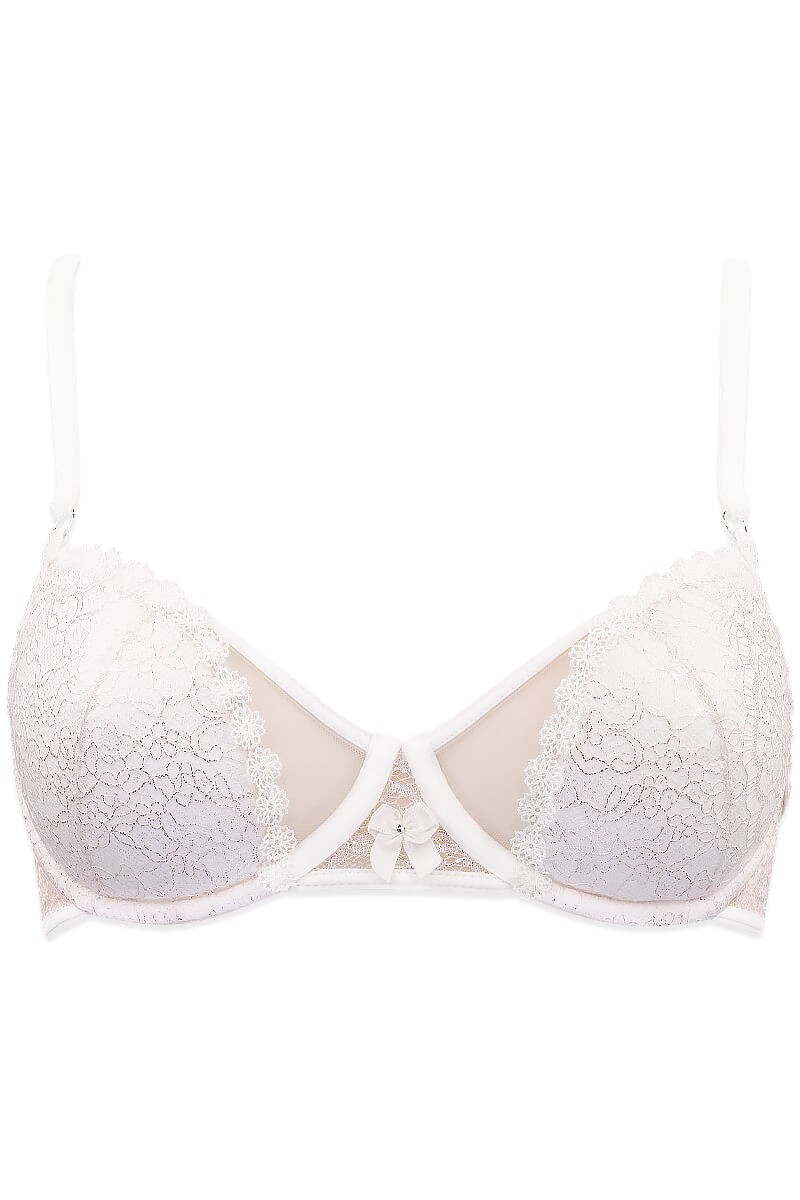 Soutien-gorge maintien parfait dentelle ivoire et tulle