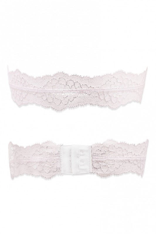 Jarretière dentelle raffinée reflets argentés