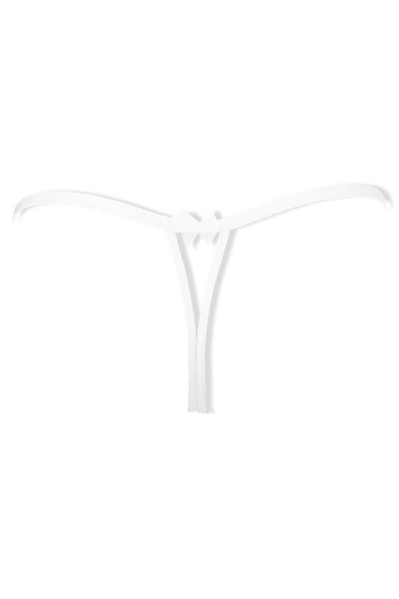 String à strass Cachou blanc par Luxxa Lingerie
