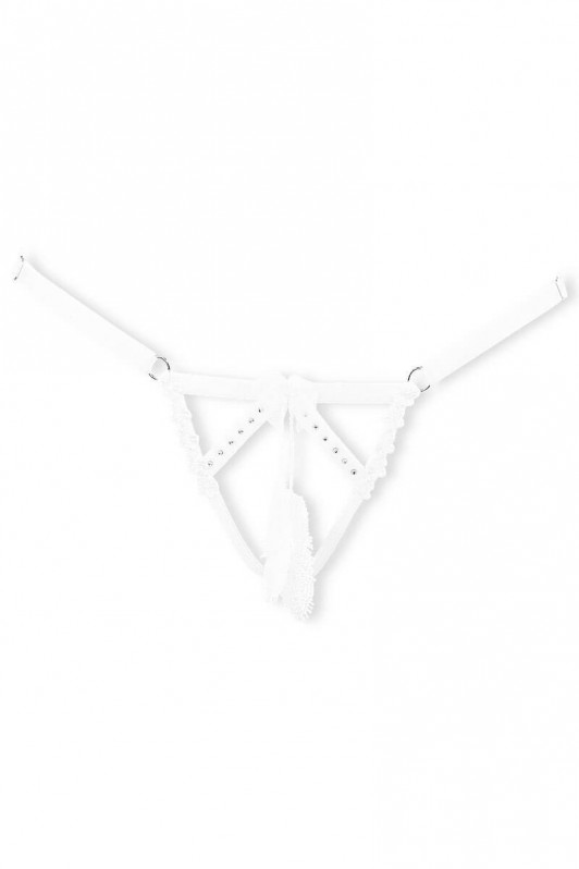 String ouvert à l’entrejambe Cachou blanc par Luxxa Lingerie