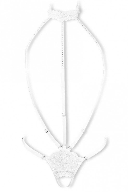 Cachou white sexy open body by Luxxa Lingerie