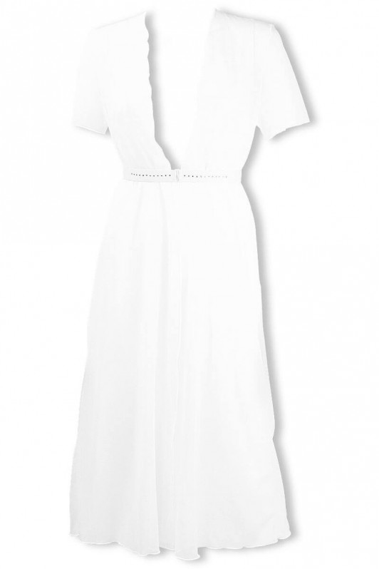 Cachou white belted strass negligee by Luxxa Lingerie