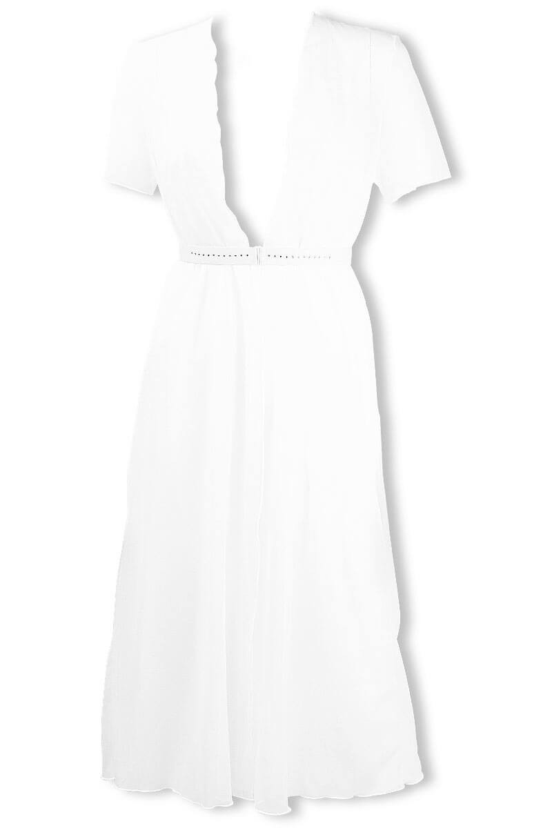 Cachou white belted strass negligee by Luxxa Lingerie