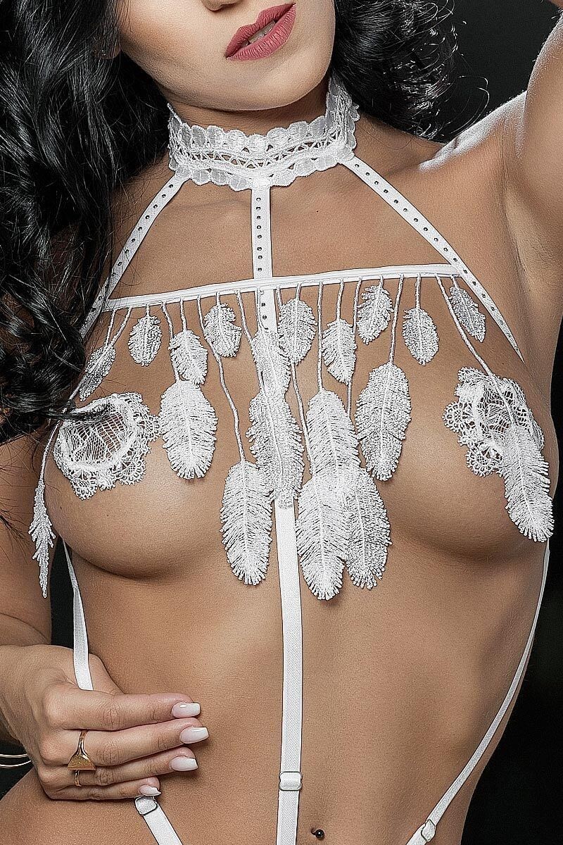 Caches bouts de seins Cachou blanc par Luxxa Lingerie