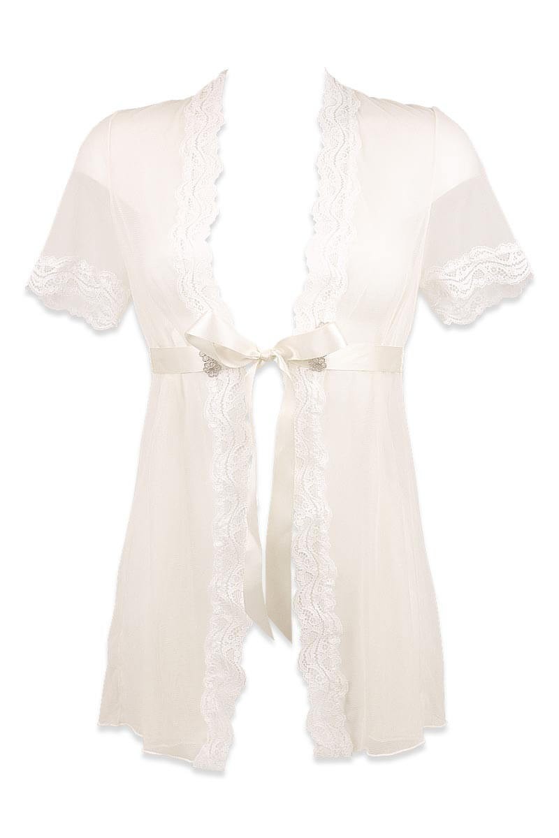 Short negligee to tie up Nougat