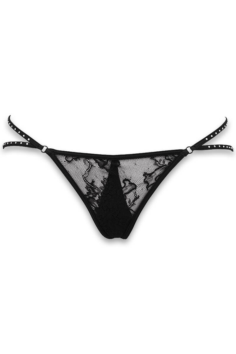 Guimauve g-string with straps and rhinestones